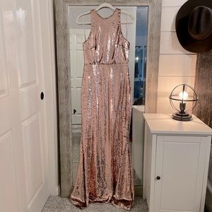Lulus Rose Gold Sequined Gown